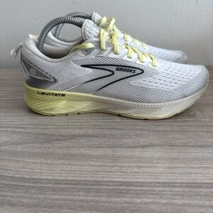Brooks Levitate 6 Womens sz 6.5 B Shoes Gray Yellow Running Walking Gym Cushion